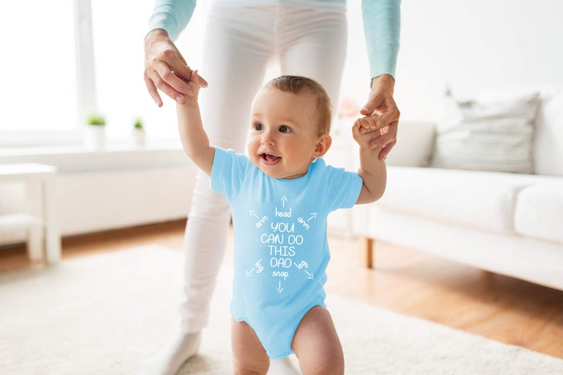 Funnwear يمكنك فعل ذلك يا أبي - بدلة أطفال مضحكة - ملابس لطيفة للبنات حديثي الولادة زي الأولاد حديثي الولادة (حديثي الولادة، أزرق فاتح) - Image 2